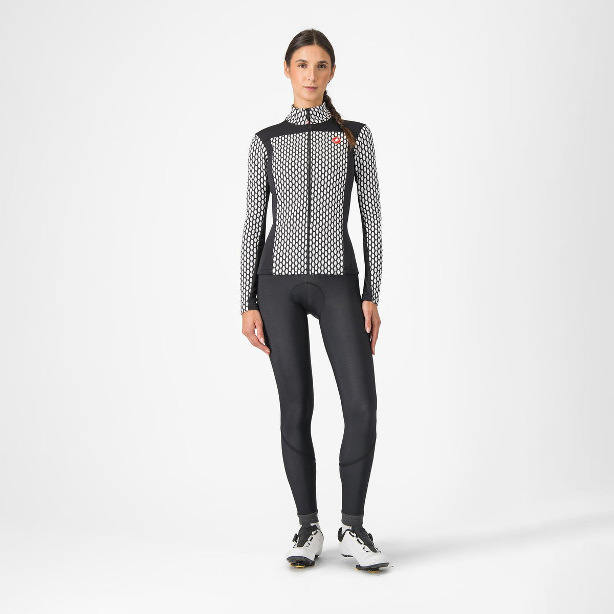 Maillot CASTELLI SFIDA 2 Femme Manches Longues Noir/Blanc