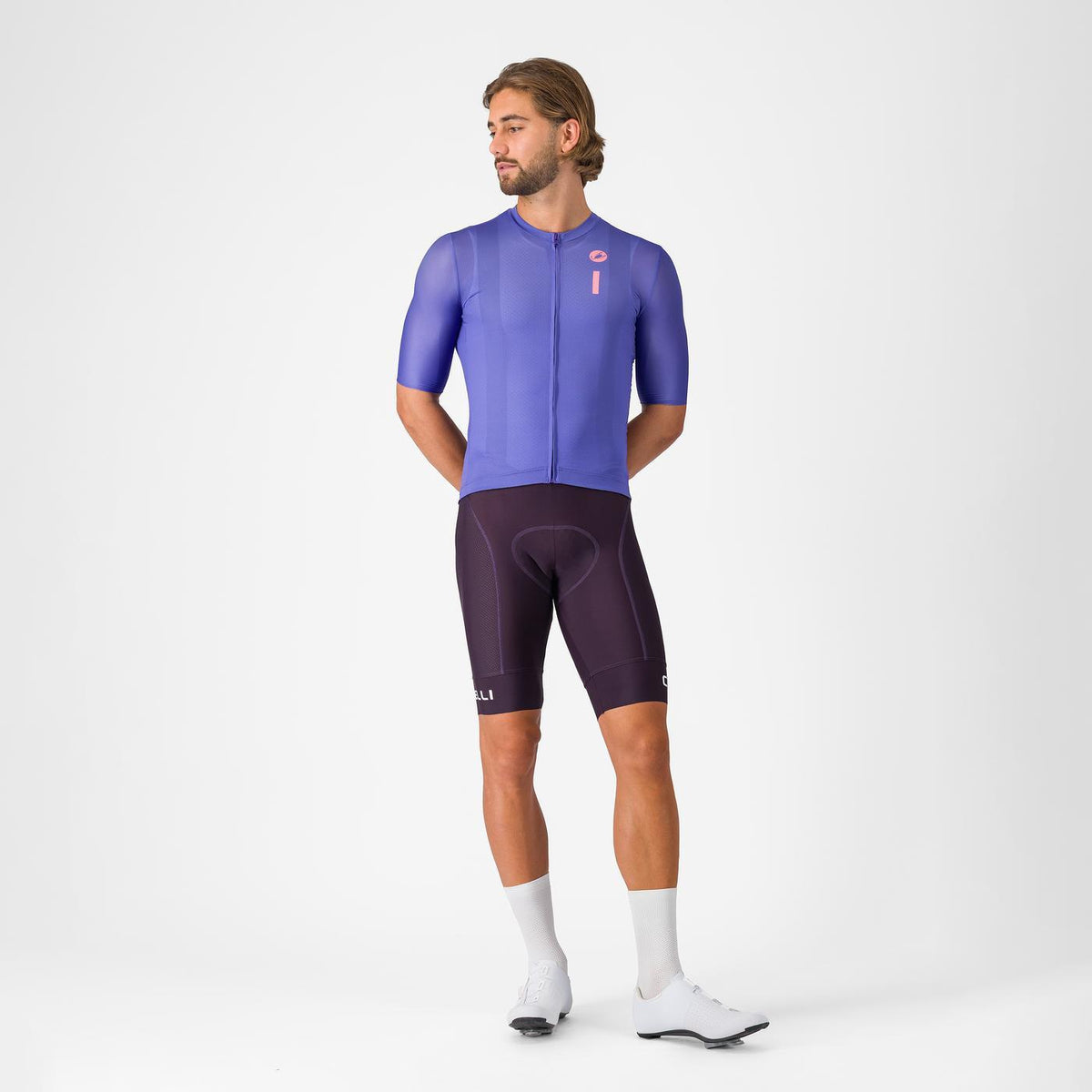 Maillot CASTELLI DRITTONE LOGO Manches Courtes Violet