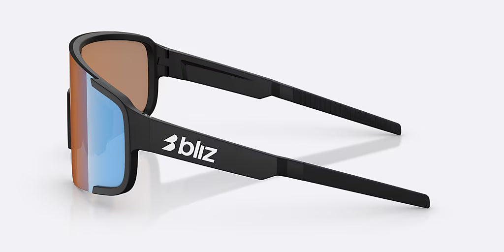 Lunettes BLIZ P003 SMALL Noir Matt Verre Coral/Orange Bleu Iridium