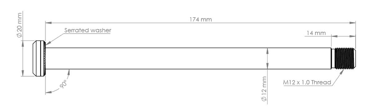 Axe de Roue Arrière BURGTEC 174mm pour Cadre Yeti Or
