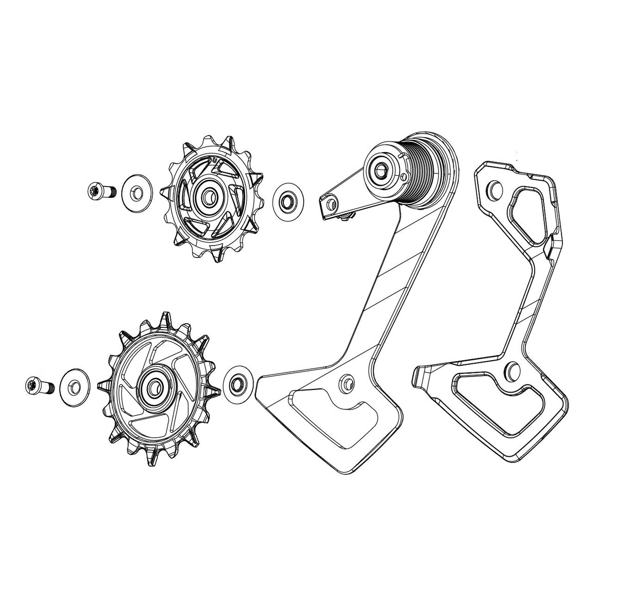 Chape de Dérailleur Arrière et Galets SRAM RED XPLR AXS E1