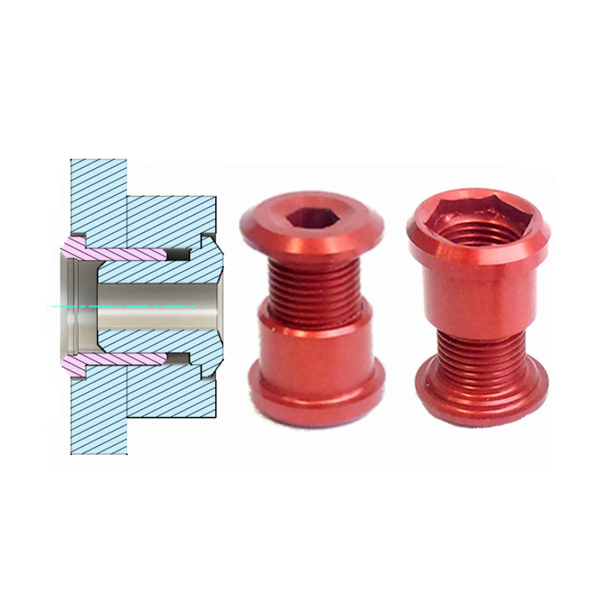 Vis Cheminées de Couronne RENNEN Regular (x4) Rouge
