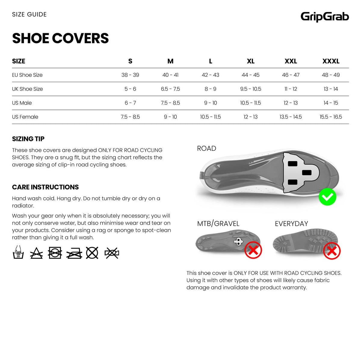 Couvre-Chaussures GRIPGRAB PACR WATERPROOF ROAD Noir