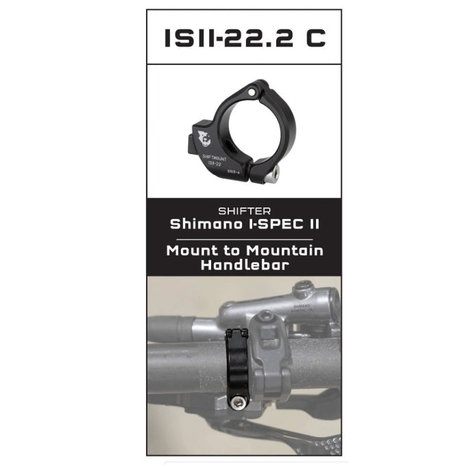 Adaptateur de Fixation WOLF TOOTH ShiftMount ISEV- 22 Shimano I-SPEC II Shifter > Cintre 22 mm