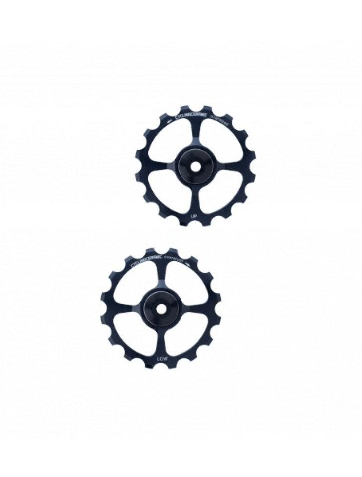 Galets de dérailleur Arrière 10/11V CYCLINGCERAMIC OVERSIZE SHIMANO Aluminium Noir