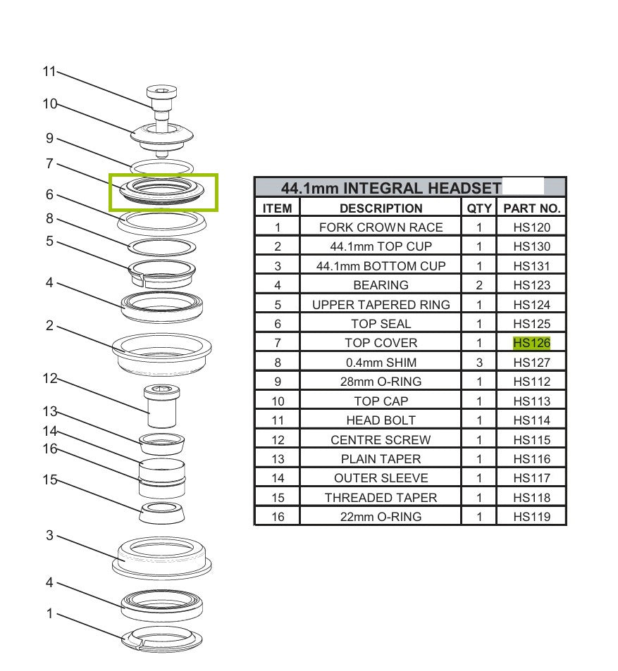 Capot Supérieur de Jeux de Direction HOPE EC34/28.6 1"1/8 Fumé