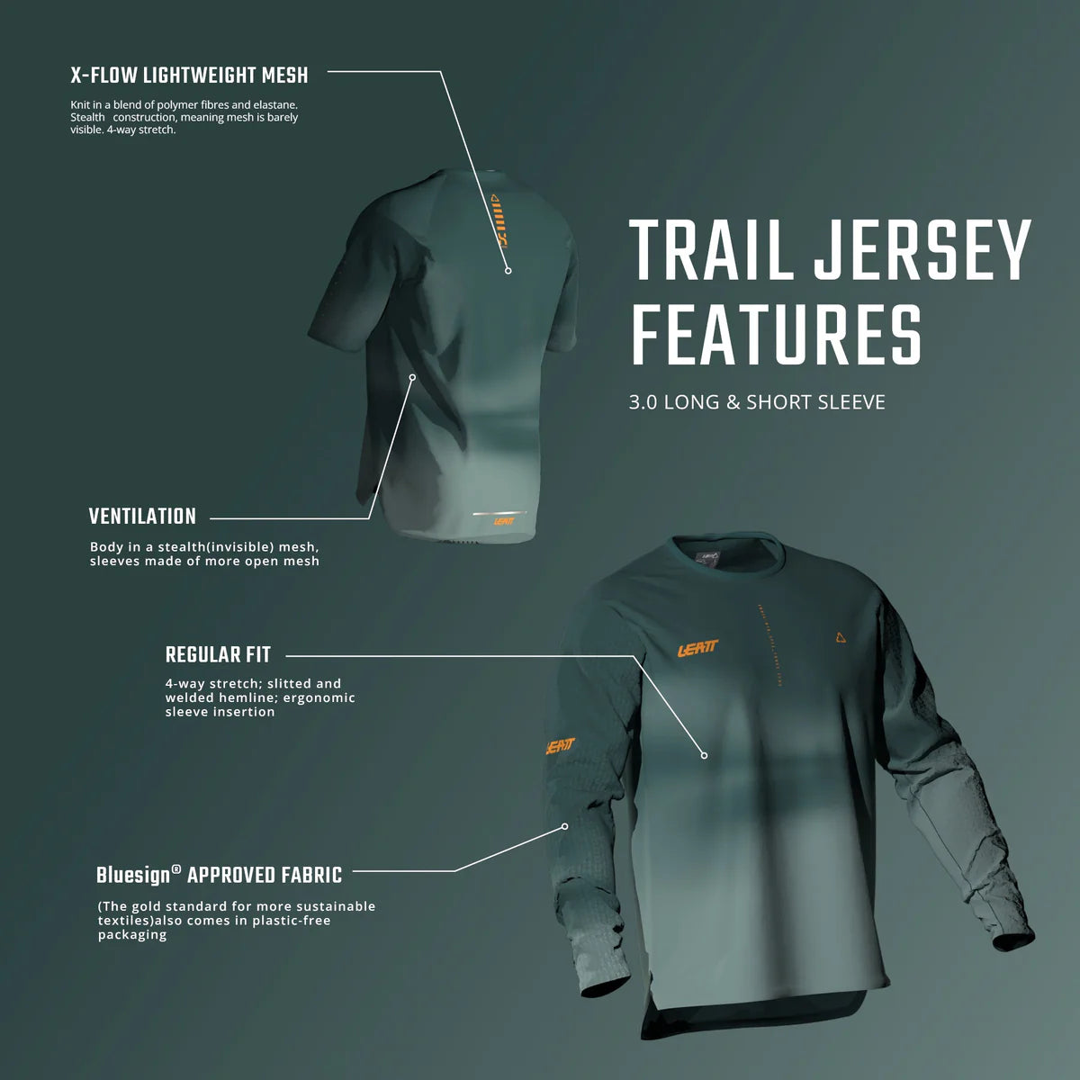 Maillot LEATT MTB TRAIL 3.0 Femme Manches Courtes Gris/Blanc