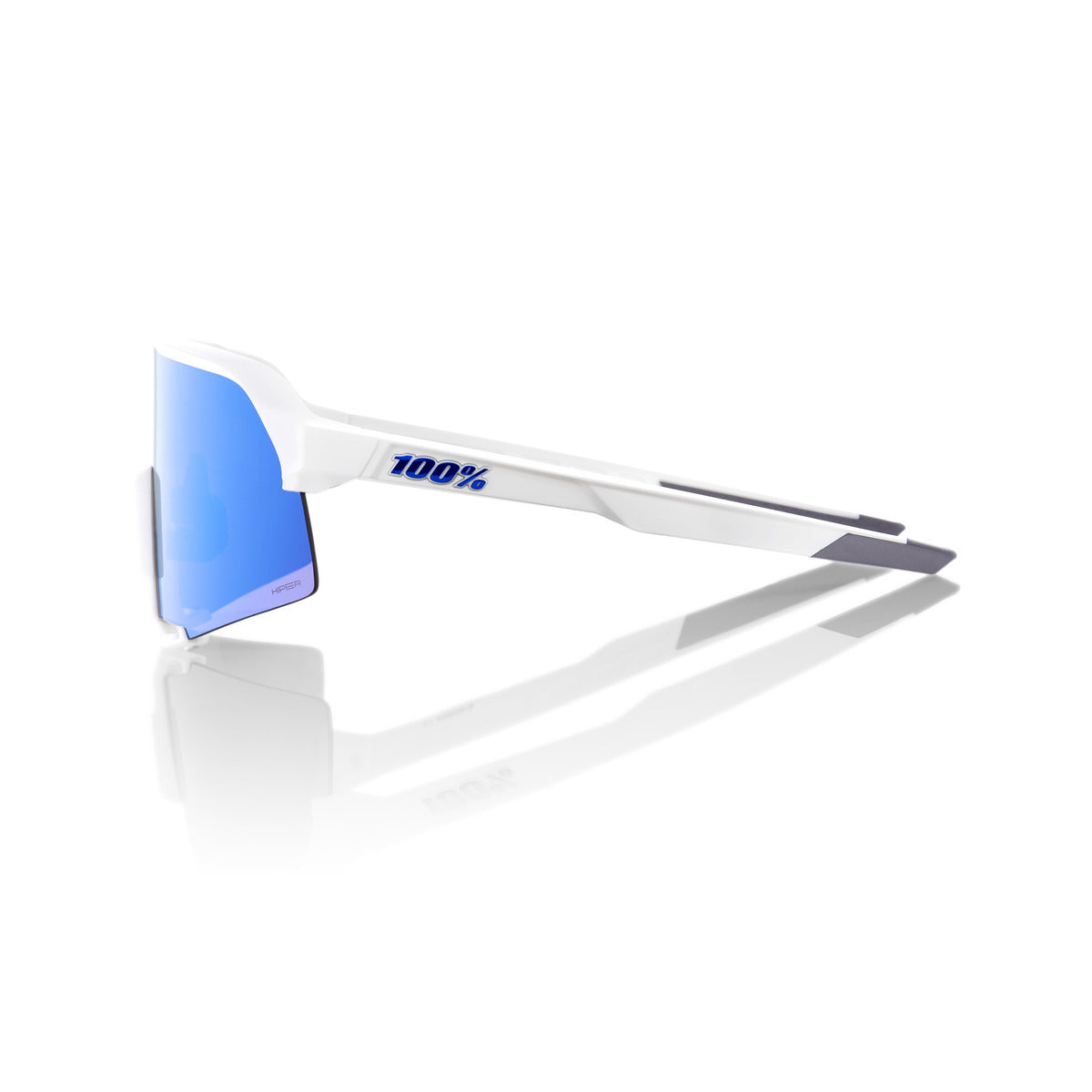 Lunettes 100% S3 Blanc Mat Hiper Multilayer Mirror Bleu