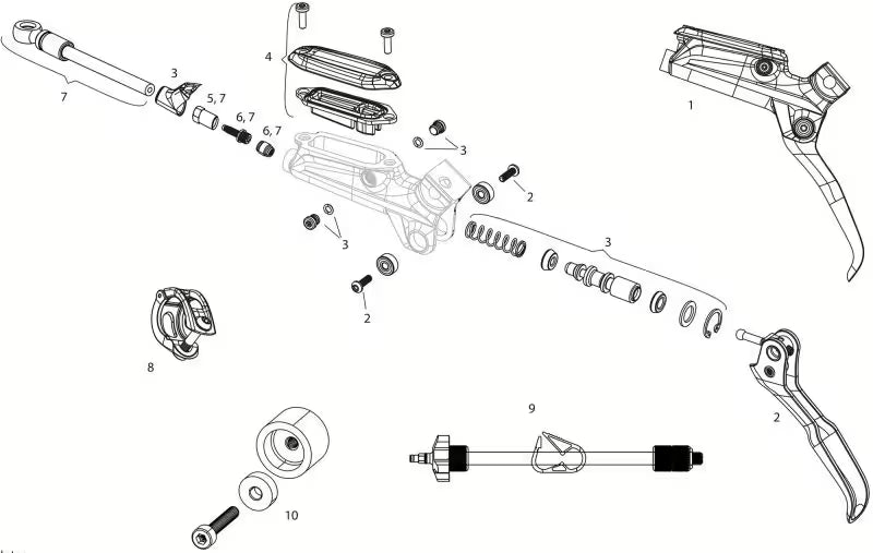 Levier de Frein SRAM LEVEL TLM Aluminium Or Sans Durite