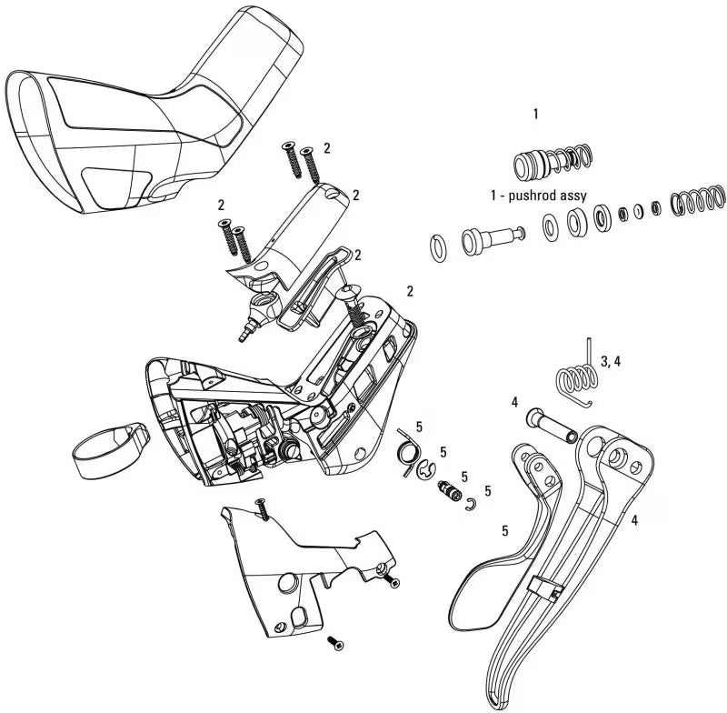 Levier Gauche Mono et Étrier Arrière 11V SRAM RIVAL Dropper Actuator