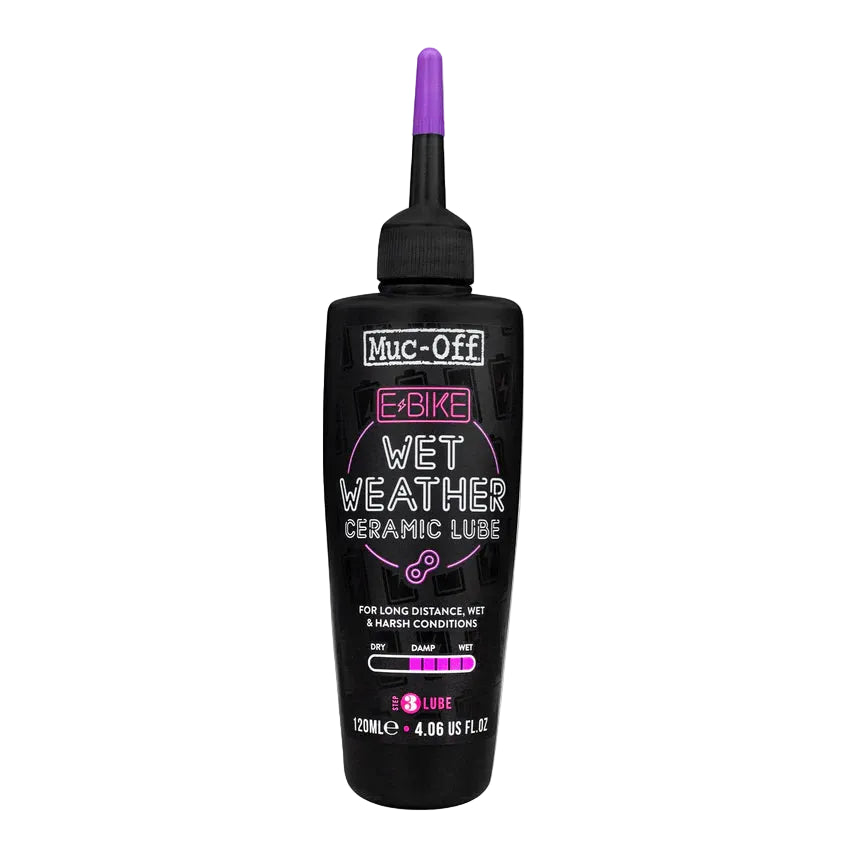 Lubrifiant Conditions Humides pour Chaîne MUC-OFF E-BIKE WET WEATHER (120 ml)
