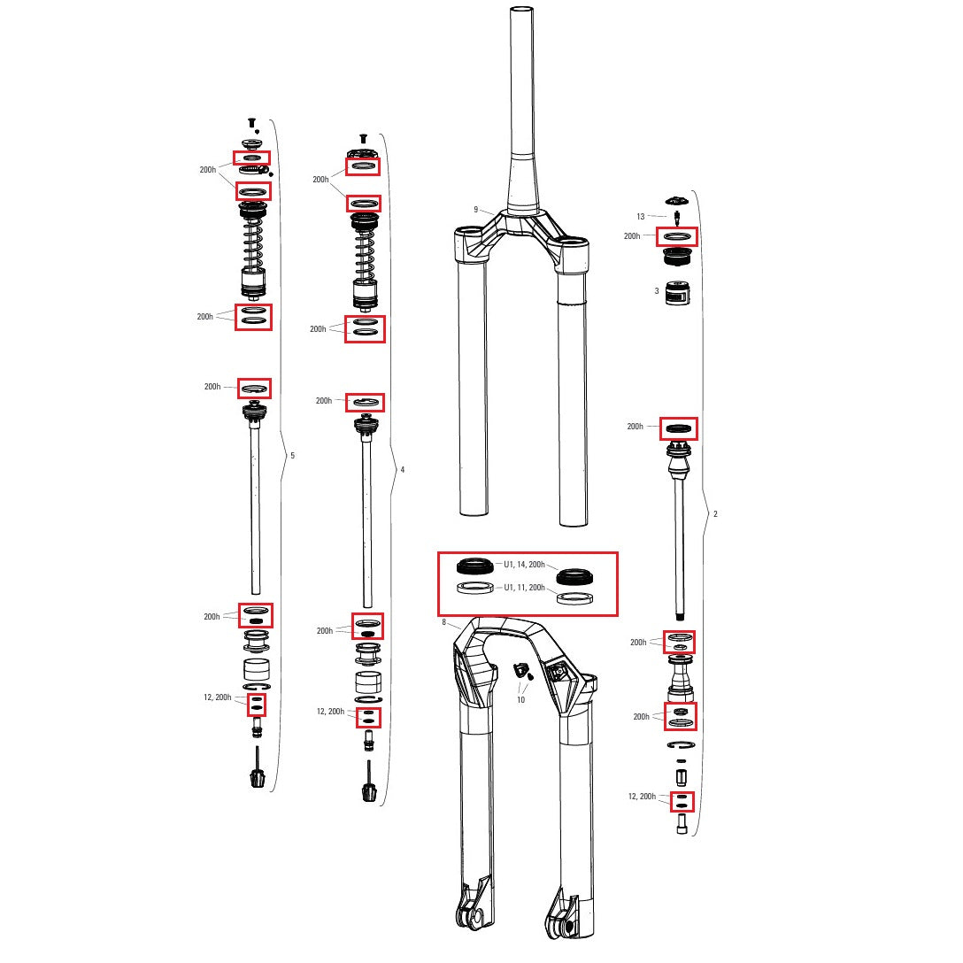 Kit Entretien 200 h/An ROCKSHOX PSYLO Gold (2025+)  Générations A