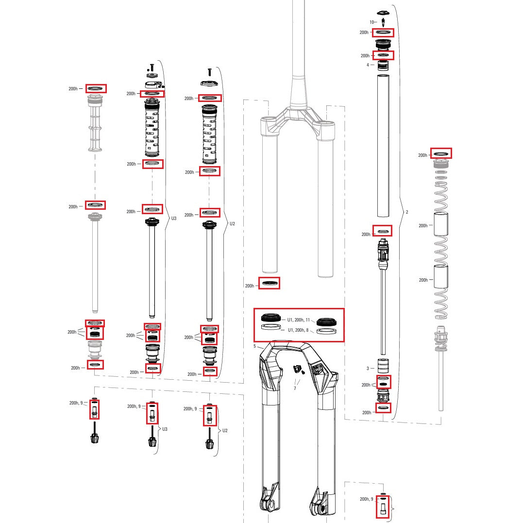 Kit Entretien 200 h/An ROCKSHOX PSYLO Silver (2025+)  Générations A