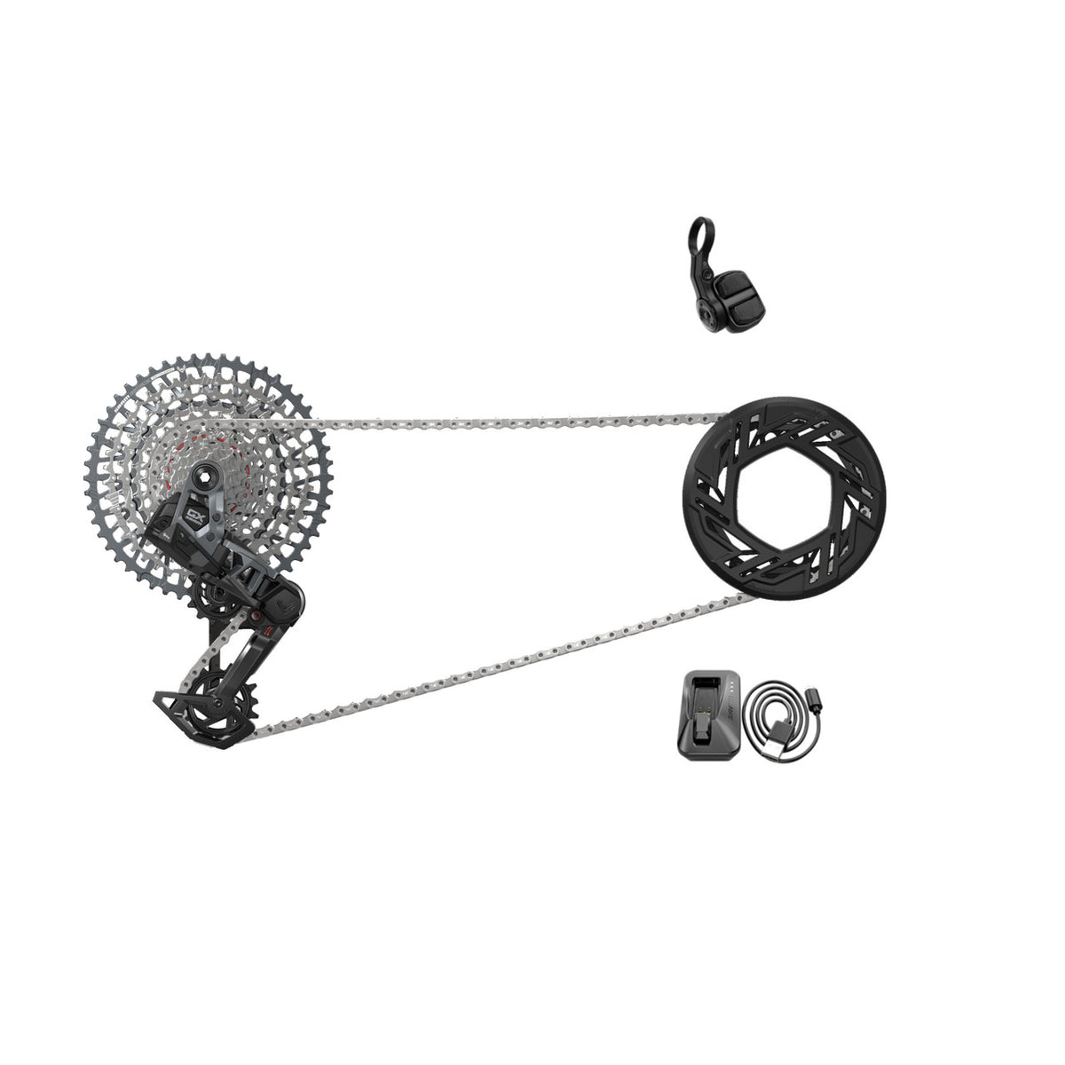 Groupe SRAM GX EAGLE E-MTB 104BCD AXS T-Type 36 DTS Clip-on 10/52 USB-C