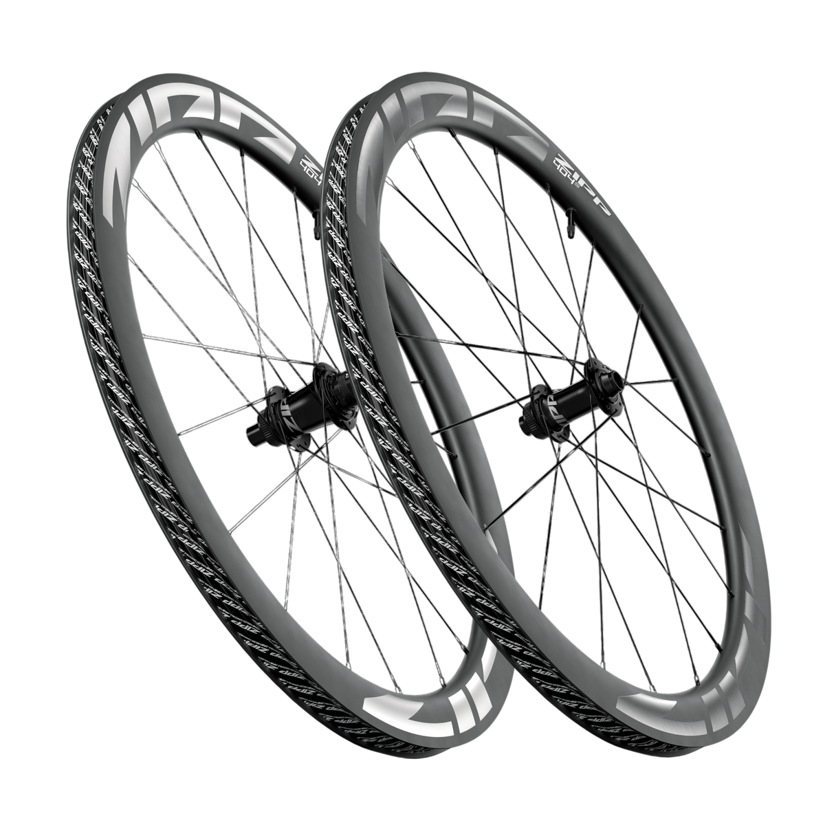 Paire de Roues ZIPP 404 S A1 Tubeless Ready (Center Lock) Noir/Gris