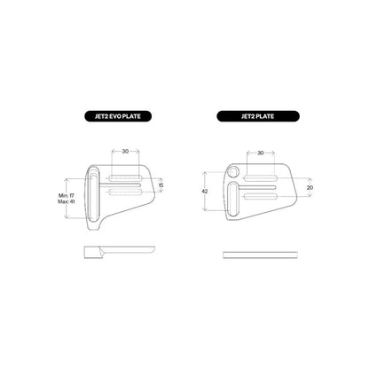 Prolongateurs de Cintre DEDA JET2 EVO Carbone Taille S 340mm