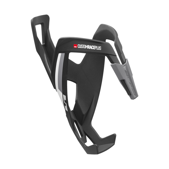 Porte-Bidon ELITE CUSTOM RACE PLUS Noir Mat/Blanc Graphic