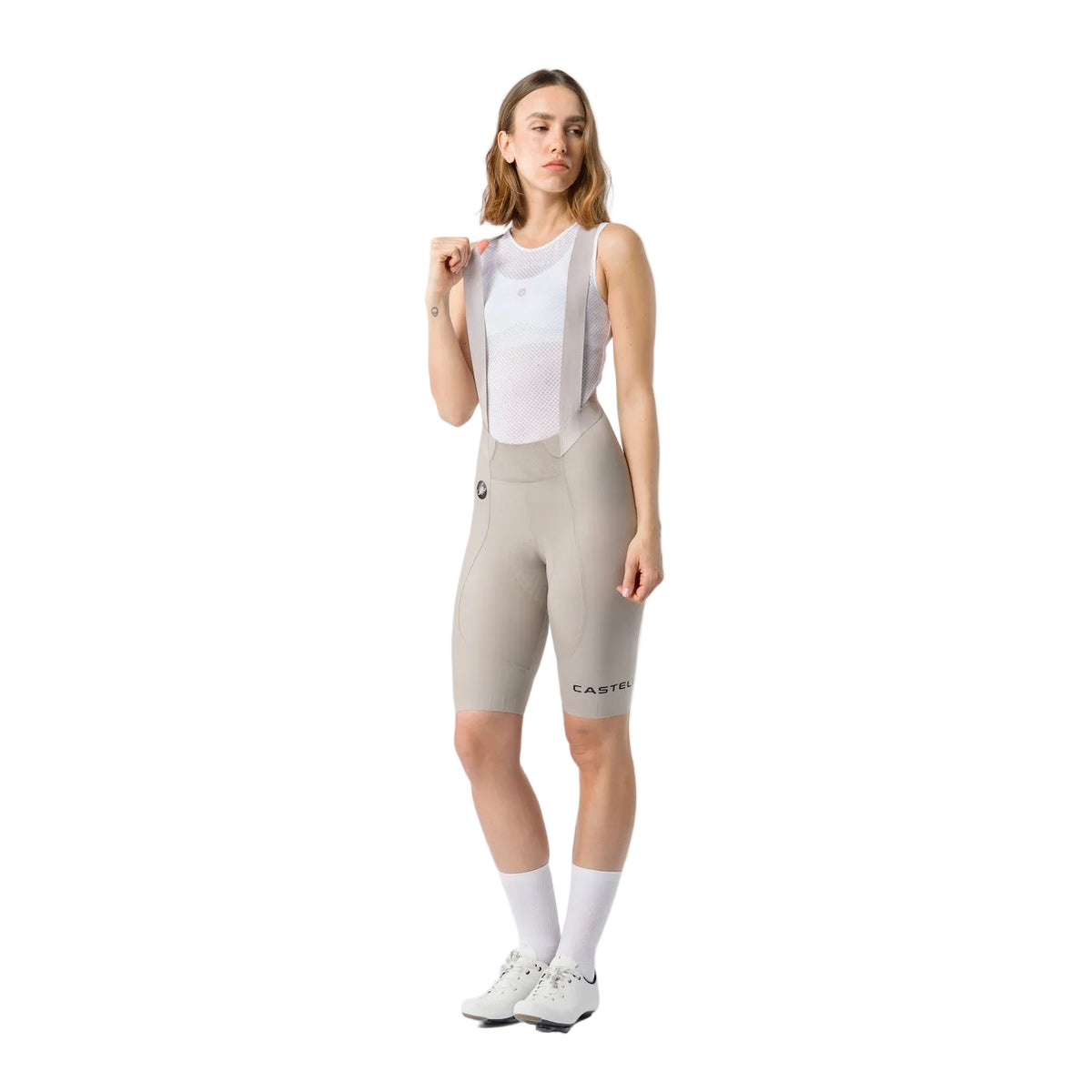 Cuissard Court à Bretelles CASTELLI ESPRESSO 2 W DT Femme Gris Clay