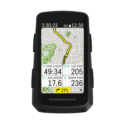 Compteur GPS HAMMERHEAD KAROO 3 — vue de face, navigation et données de parcours