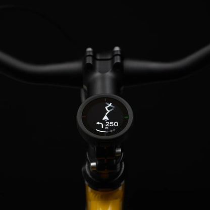 Compteur GPS BEELINE VELO 2 — GPS installé sur un guidon, vue du poste de pilotage