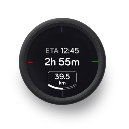 Compteur GPS BEELINE VELO 2 — écran du temps et de la distance restants