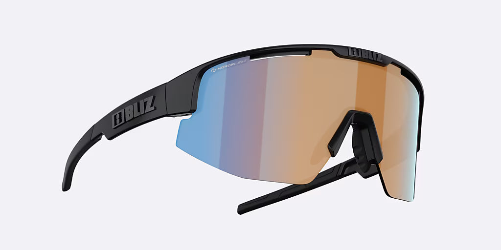 Lunettes BLIZ MATRIX Noir Matt Verre Coral/Orange Bleu Iridium