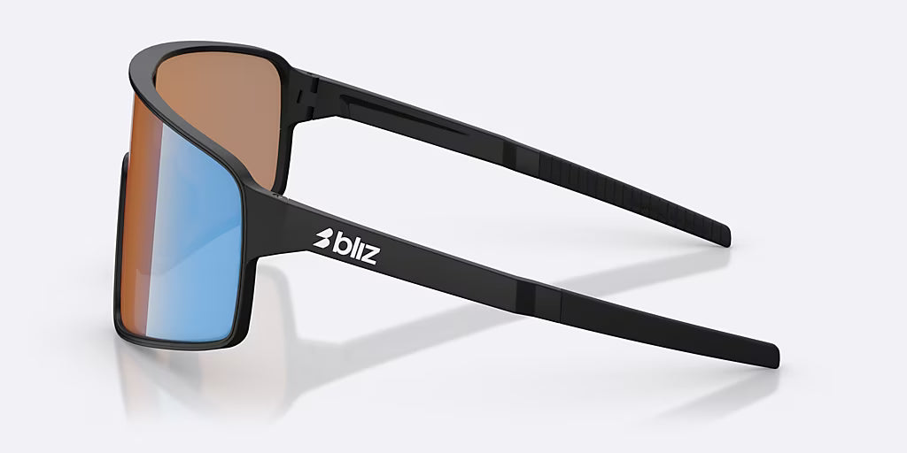 Lunettes BLIZ P001 Noir Matt Verre Coral/Orange Bleu Iridium