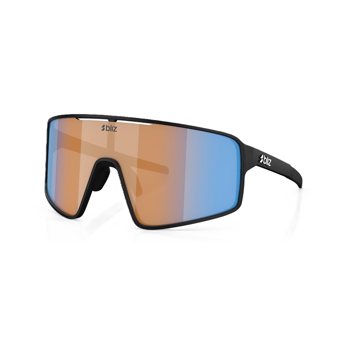 Lunettes BLIZ P001 Noir Matt Verre Coral/Orange Bleu Iridium