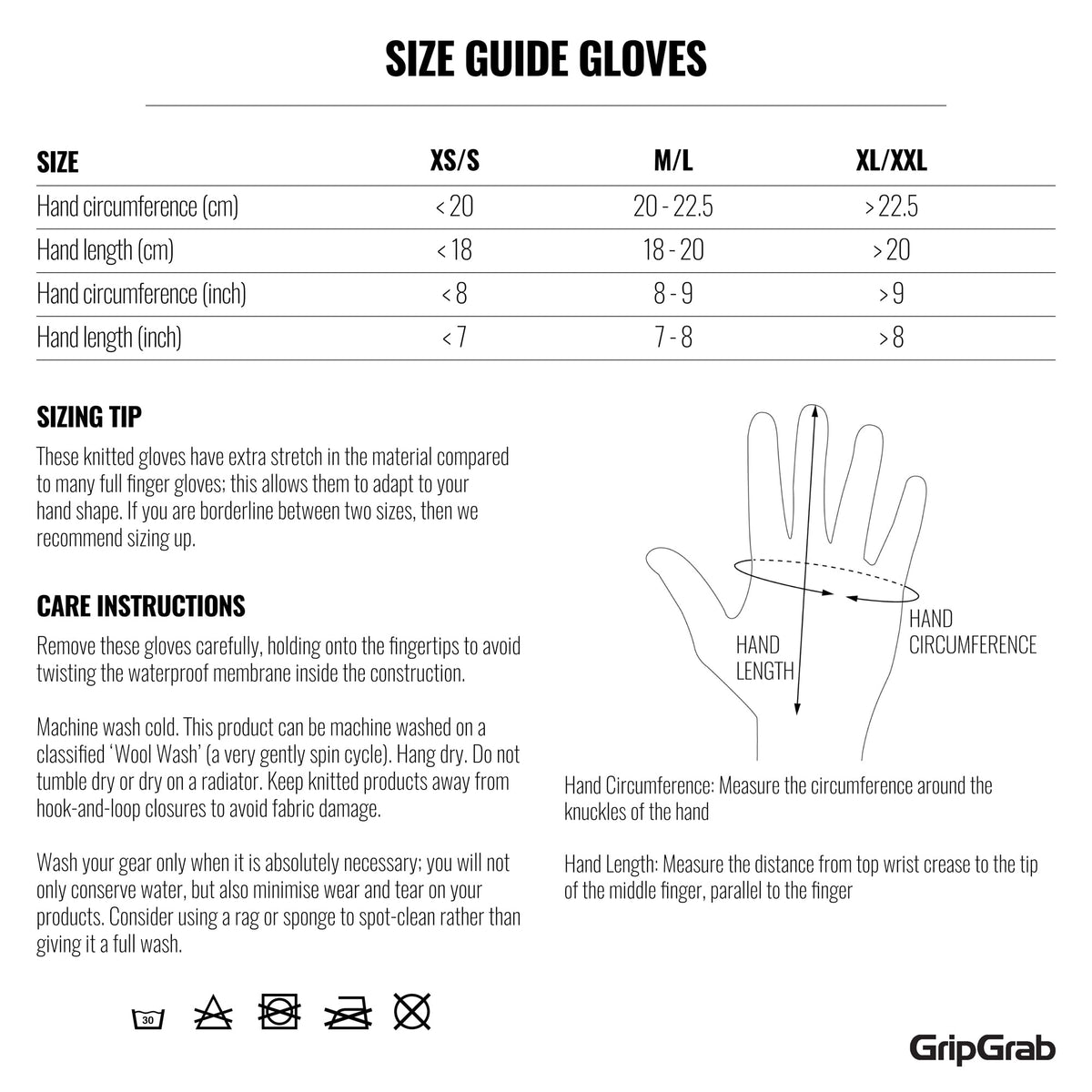 Gants GRIPGRAB HIVER IMPERMEABLES Noir