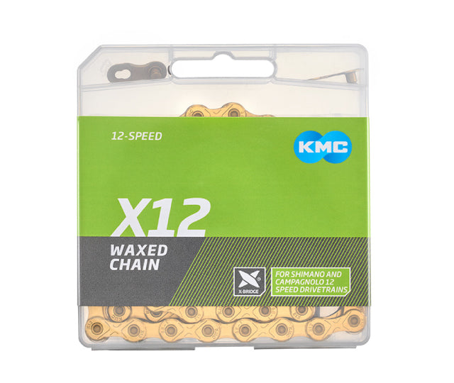 Chaîne 12V KMC X12 Waxed Ti-N Or