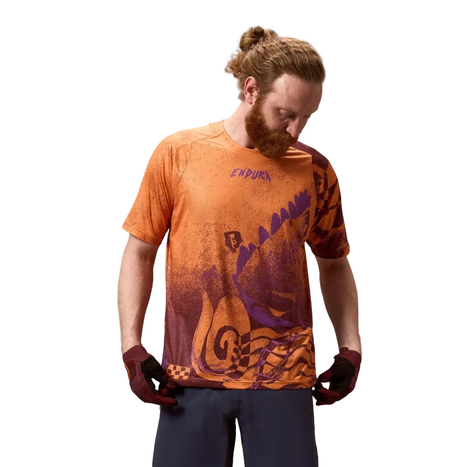 Maillot ENDURA SINGLETRACK PRINT Manches Courtes End Orange