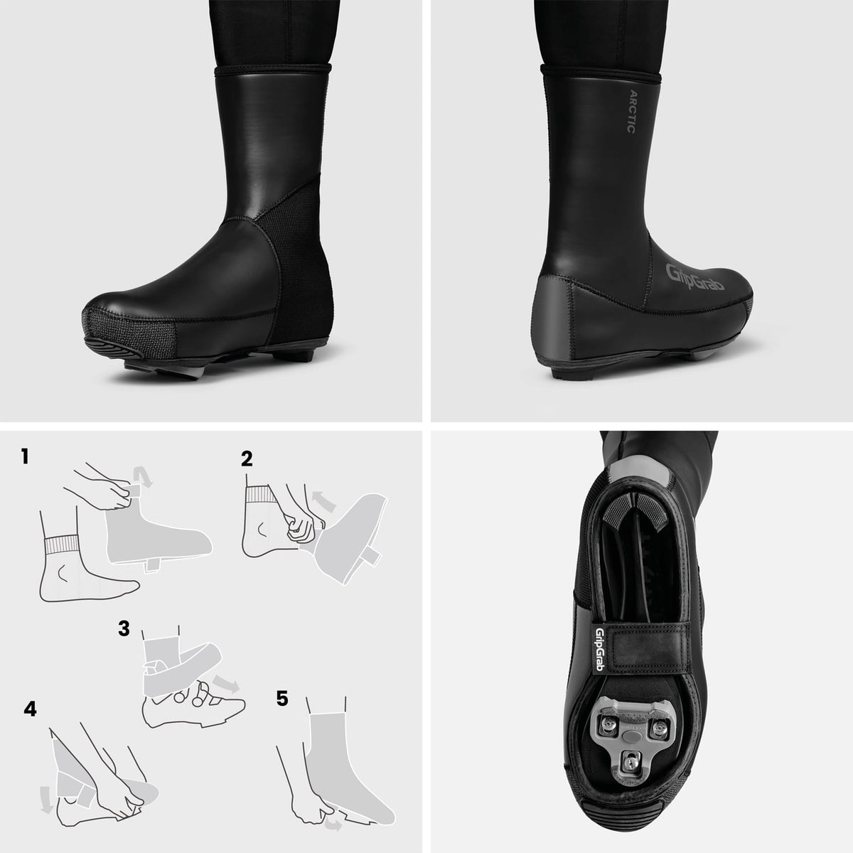 Couvre-Chaussures GRIPGRAB ARTIC 2 WATERPROOF ROAD Noir