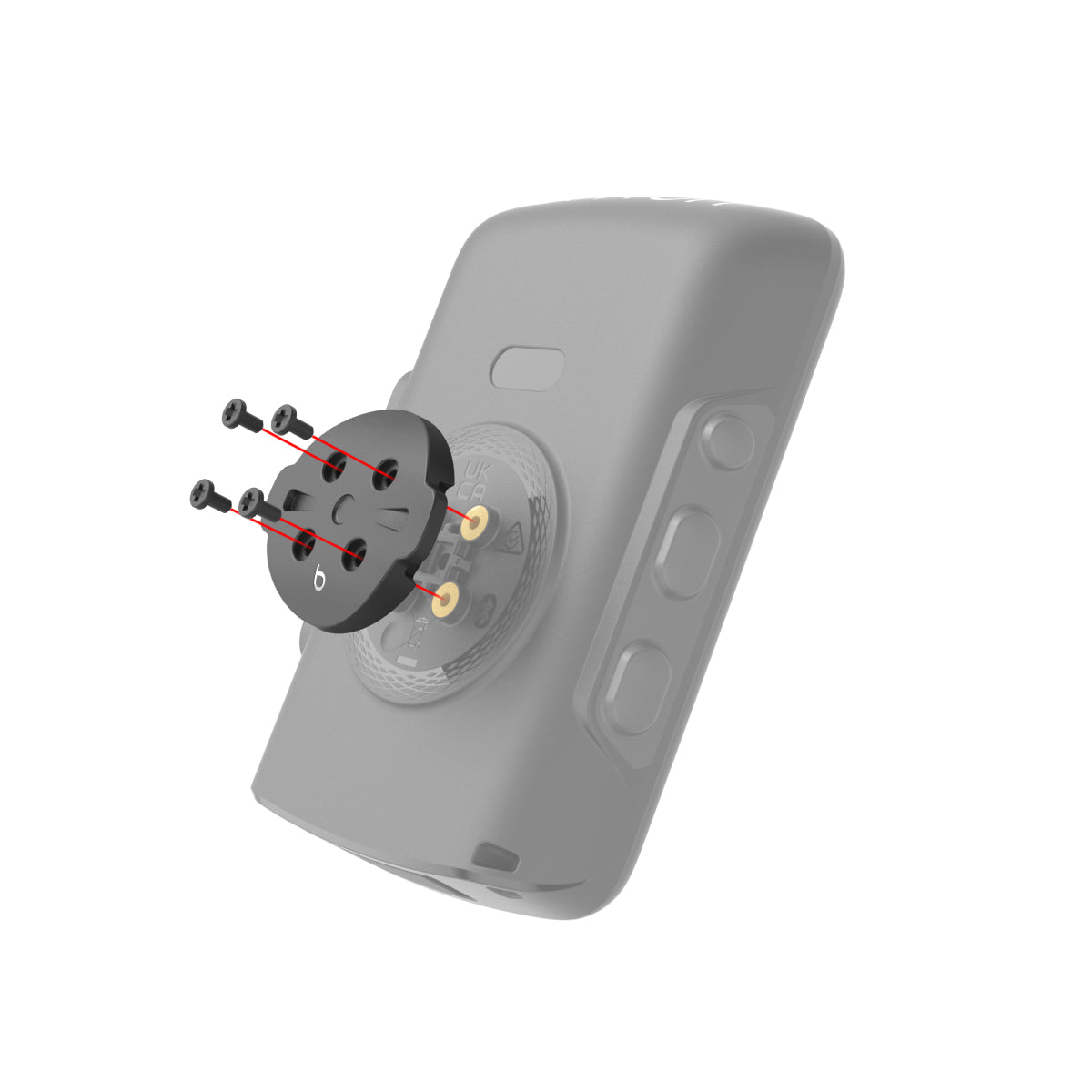 Compteur GPS BRYTON RIDER 550 E — interface de fixation interchangeable, vue éclatée constructeur