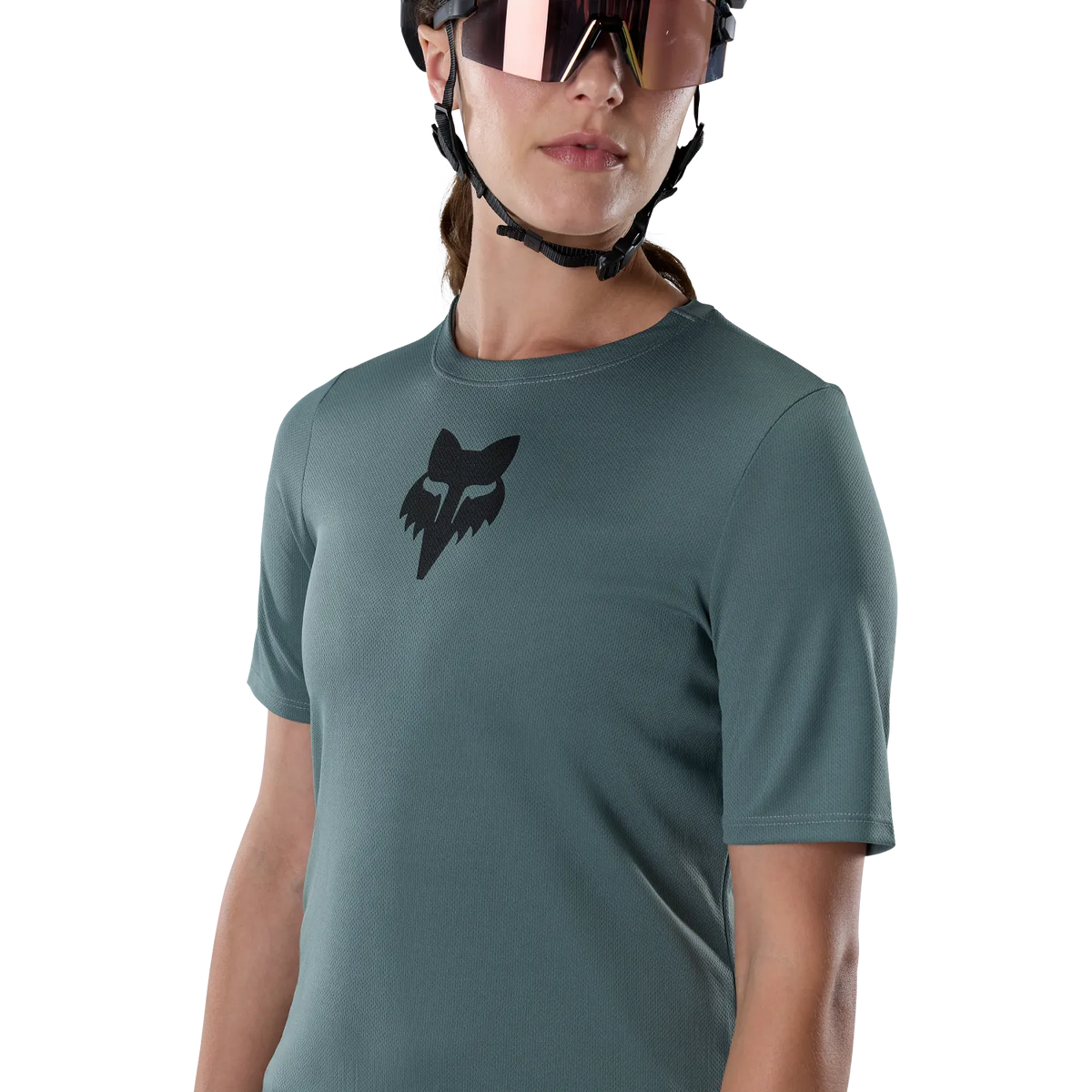 Maillot FOX RANGER HEAD Femme Manches Courtes Vert Sauge