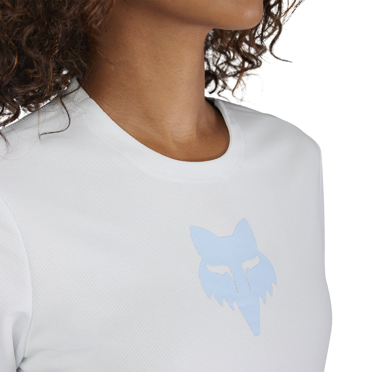 Maillot FOX RANGER HEAD Femme Manches Courtes Bleu Pâle