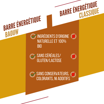 Barre Énergétique BAOUW BIO EXTRA Mangue Cajou (50g)
