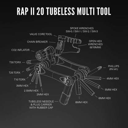 Multi-Outils LEZYNE RAP II 19 Co2