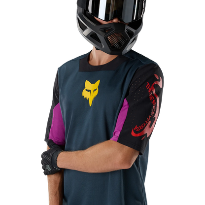 Maillot FOX DEFEND CREATION Manches Courtes Bleu