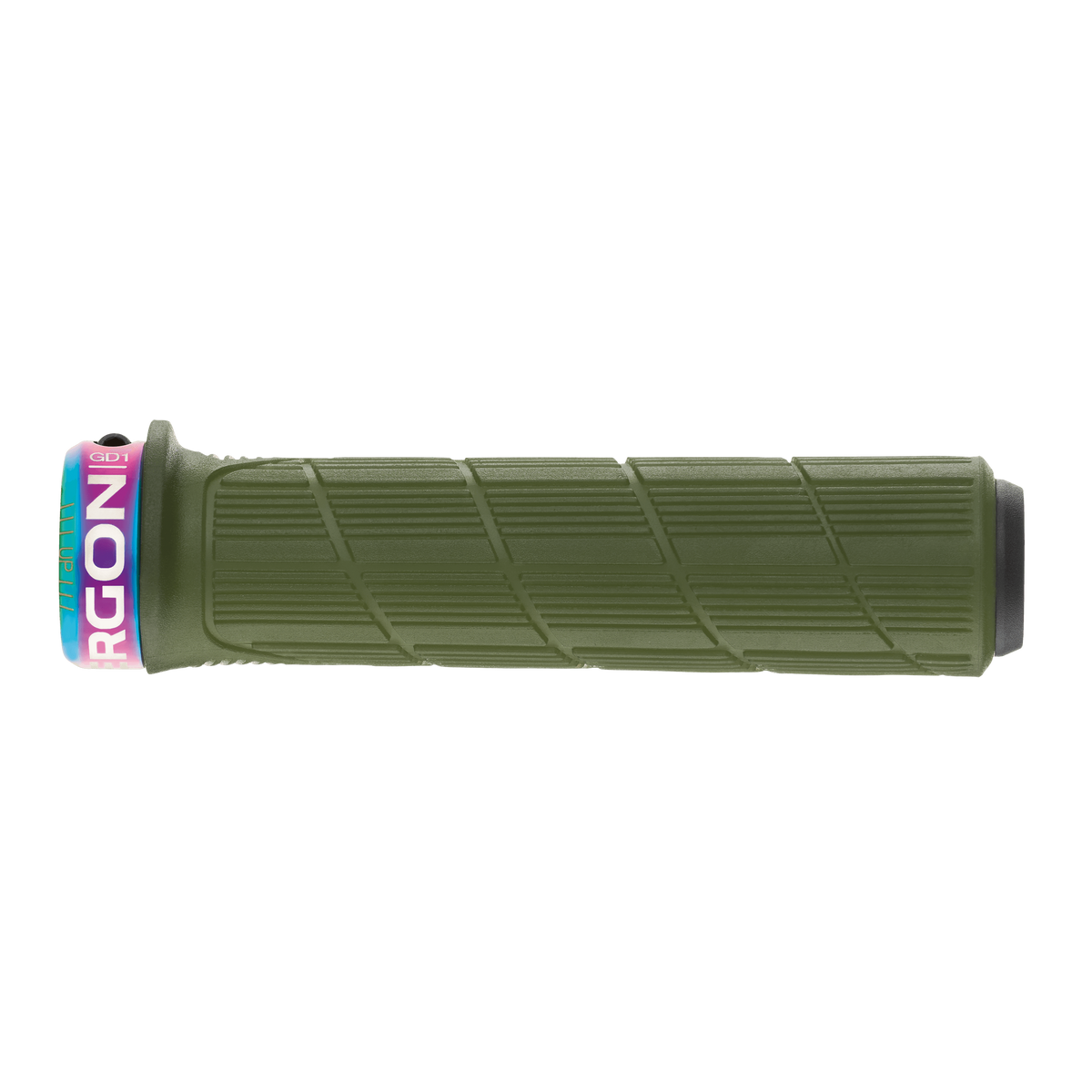 Grips ERGON GD1 EVO Factory Vert Moss Frozen colliers Oil Slick - détail