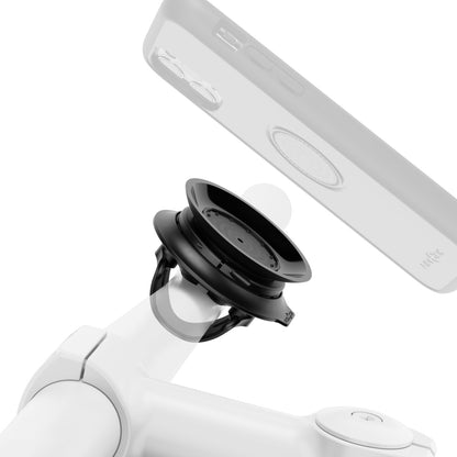 Support pour Cintre FIDLOCK VACUUM HANDLEBAR BASE — présentation avec téléphone sur cintre