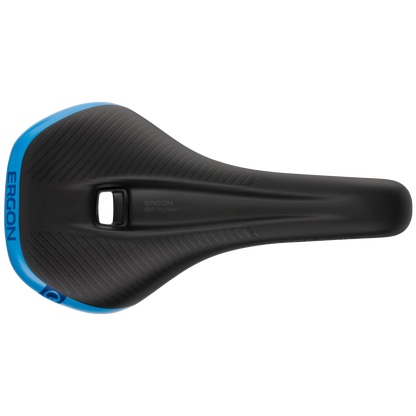 Selle ERGON SM Pro Midsummer Blue S/M rails TiNox - détail