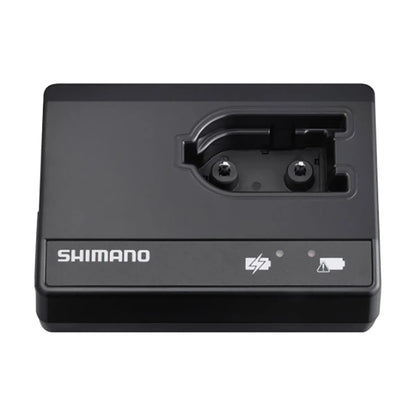 Chargeur SHIMANO SM-BCR1 — vue de face et logement de batterie