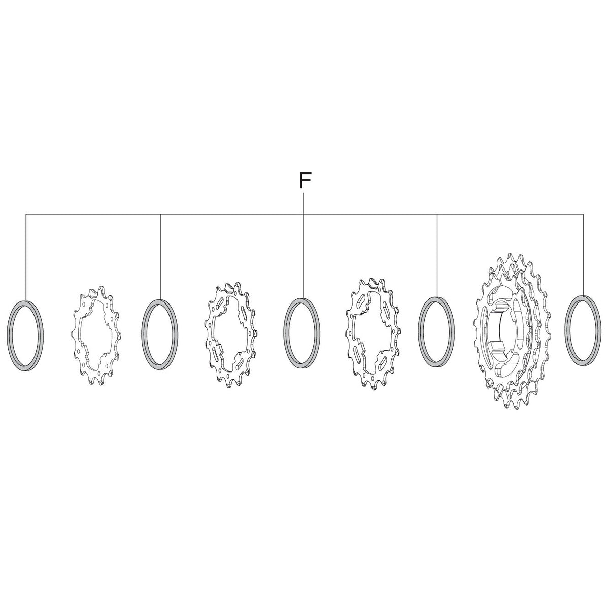 Entretoise de Cassette CAMPAGNOLO 12V 2mm (x5)