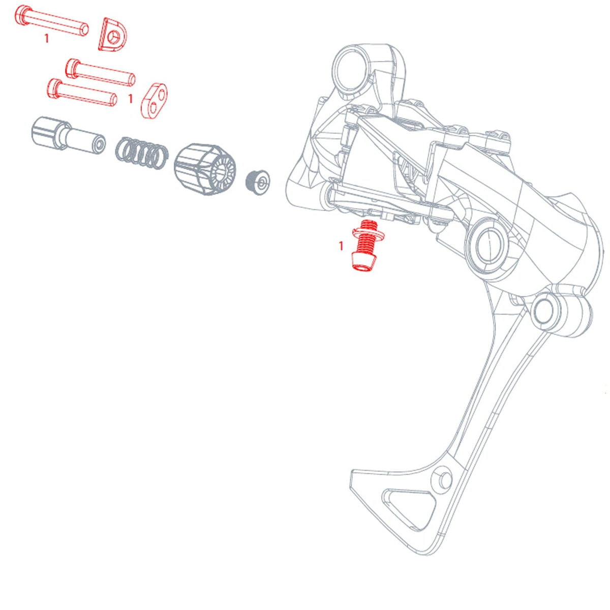 Kit Visseries de Butées et Fixation de Câble pour Dérailleur Arrière SRAM RIVAL1 #11.7518.061.000
