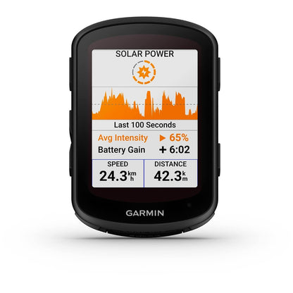 Compteur GPS GARMIN EDGE 840 SOLAR — vue de face, recharge solaire