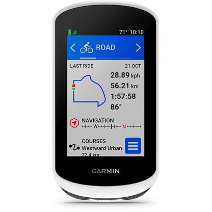 PACK GPS GARMIN EDGE EXPLORE 2 POWER avec Support Alimenté — vue de face, écran de parcours
