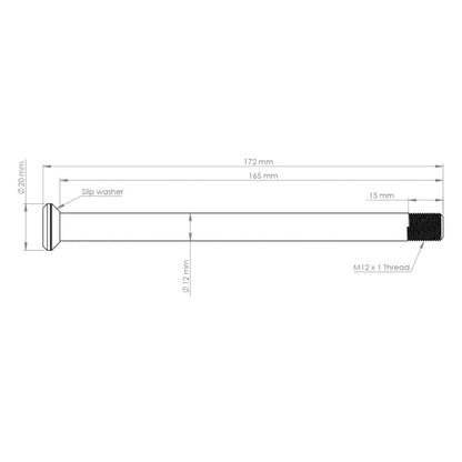 Axe de Roue Arrière BURGTEC 172 mm pour Cadres Specialized Argent
