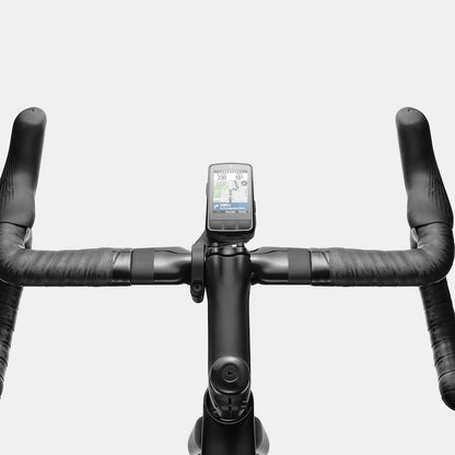 Compteur GPS WAHOO ELEMNT BOLT V3 — installation sur un vélo, vue du poste de pilotage