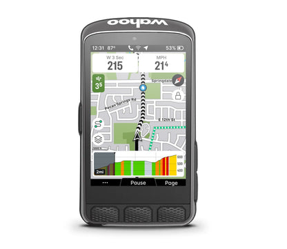 Compteur GPS WAHOO ELEMNT ROAM V3 — vue de face, navigation cartographique