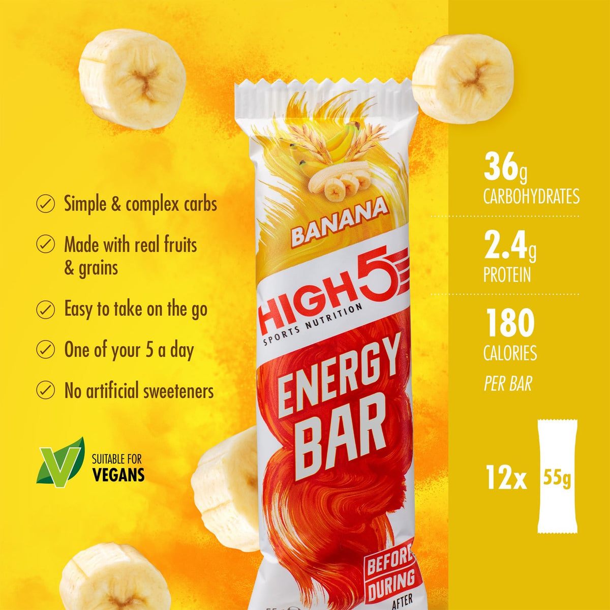 Barre Énergétique HIGH5 ENERGY BAR (55g) Banane